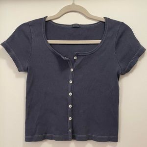 John Galt Blue Crop Top